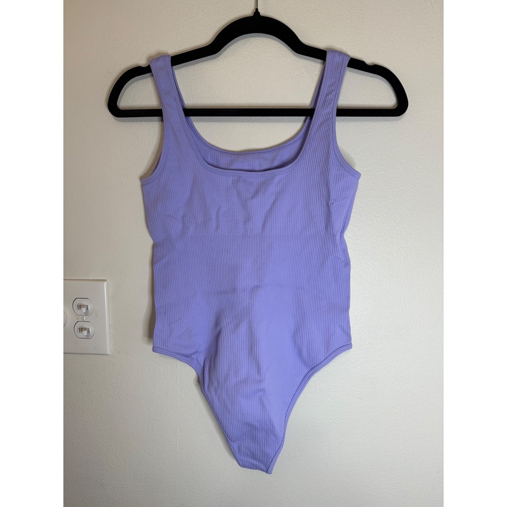 OQQ Lavendar Ribbed Bodysuit Size M New